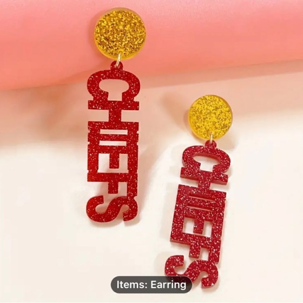 NFL Kansas City Chiefs stud glitter earrings for game day